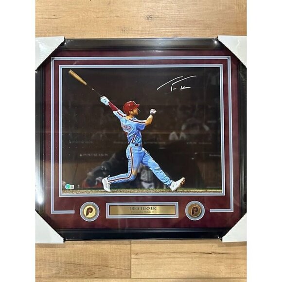 Trea Turner signed autographed Philadelphia Phillies 16x20 Photo Framed Beckett - Picture 2 of 6